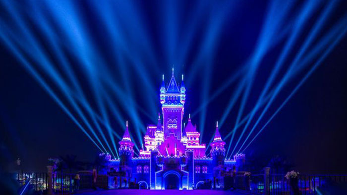 迪士尼冰雪城堡夜景装置